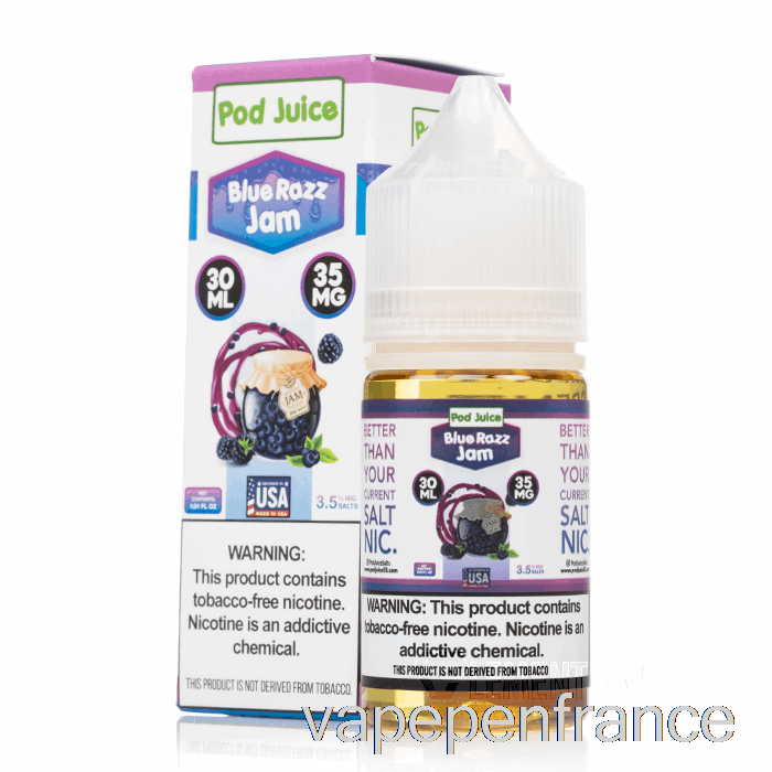 Confiture Blue Razz - Jus De Dosettes - Stylo Vape 30 Ml 55 Mg